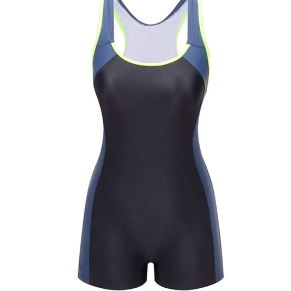 Lemef One Piece Swimsuit Boyleg Sport Swimwear for